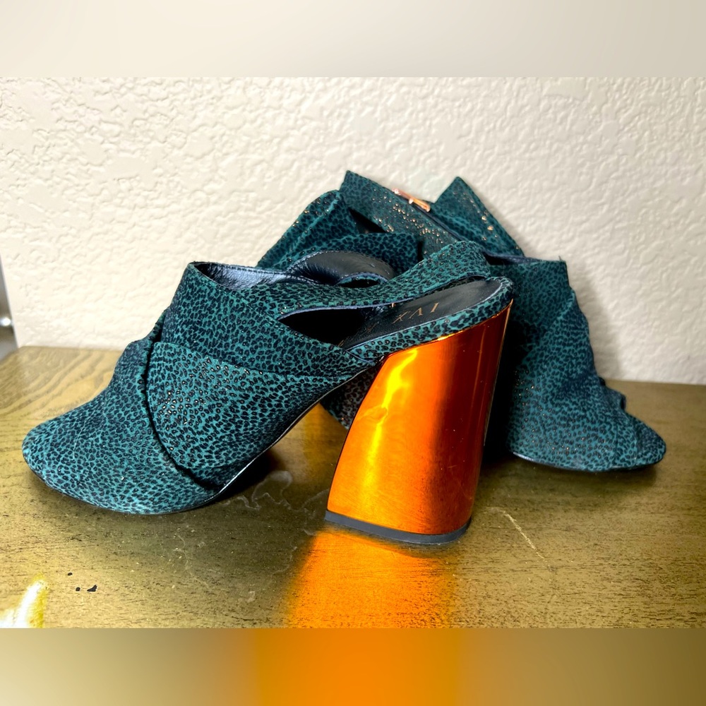 Ivy Kirzhner rose gold block heel shoes